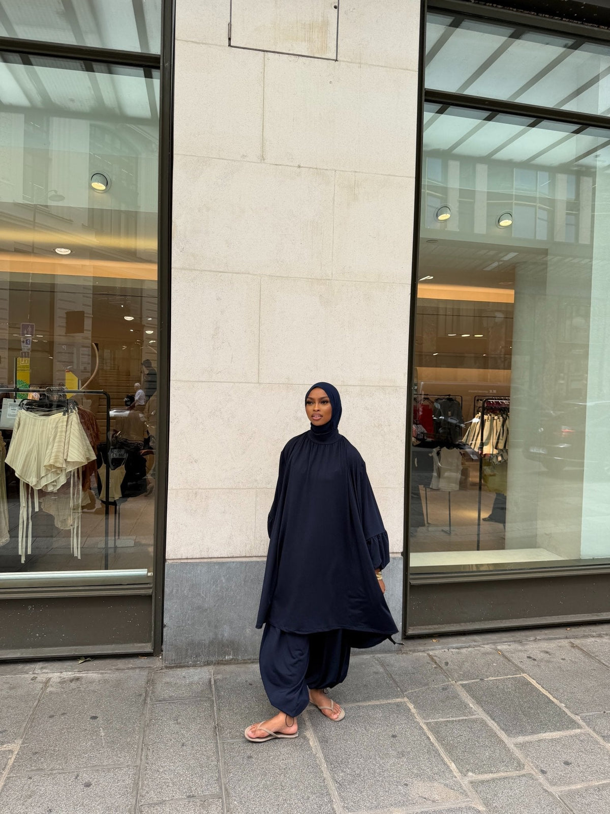 Ensemble de plage Houda Premium Bleu nuit + Hijab