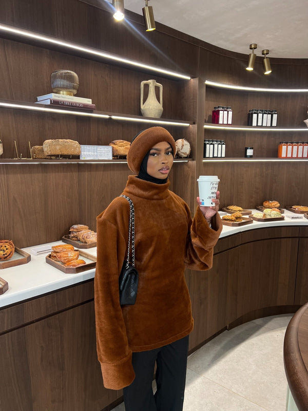 Ensemble Teddy Marron (Fourrure et Pull)