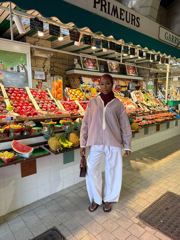 Haut Marrakech Rayé Bordeaux